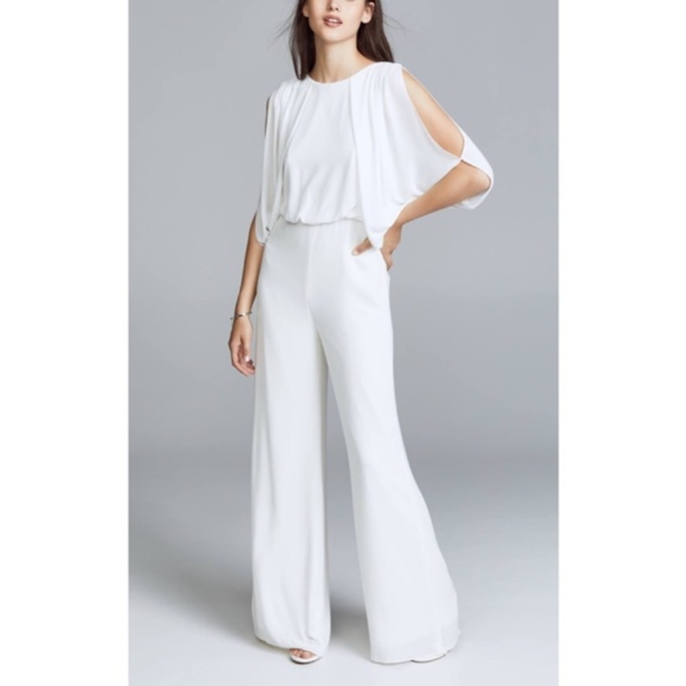 NWT Halston heritage Slit-sleeve Wide-leg jumpsuit